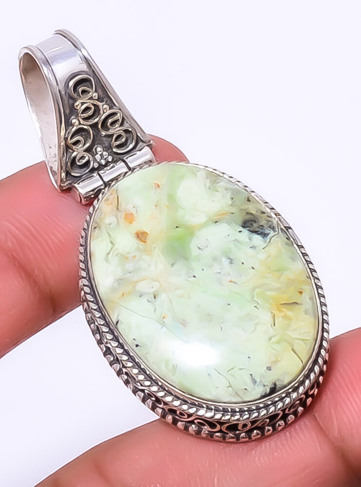 Chrome Chalcedony 925 Sterling Silver Fine Art Pendant 1.95