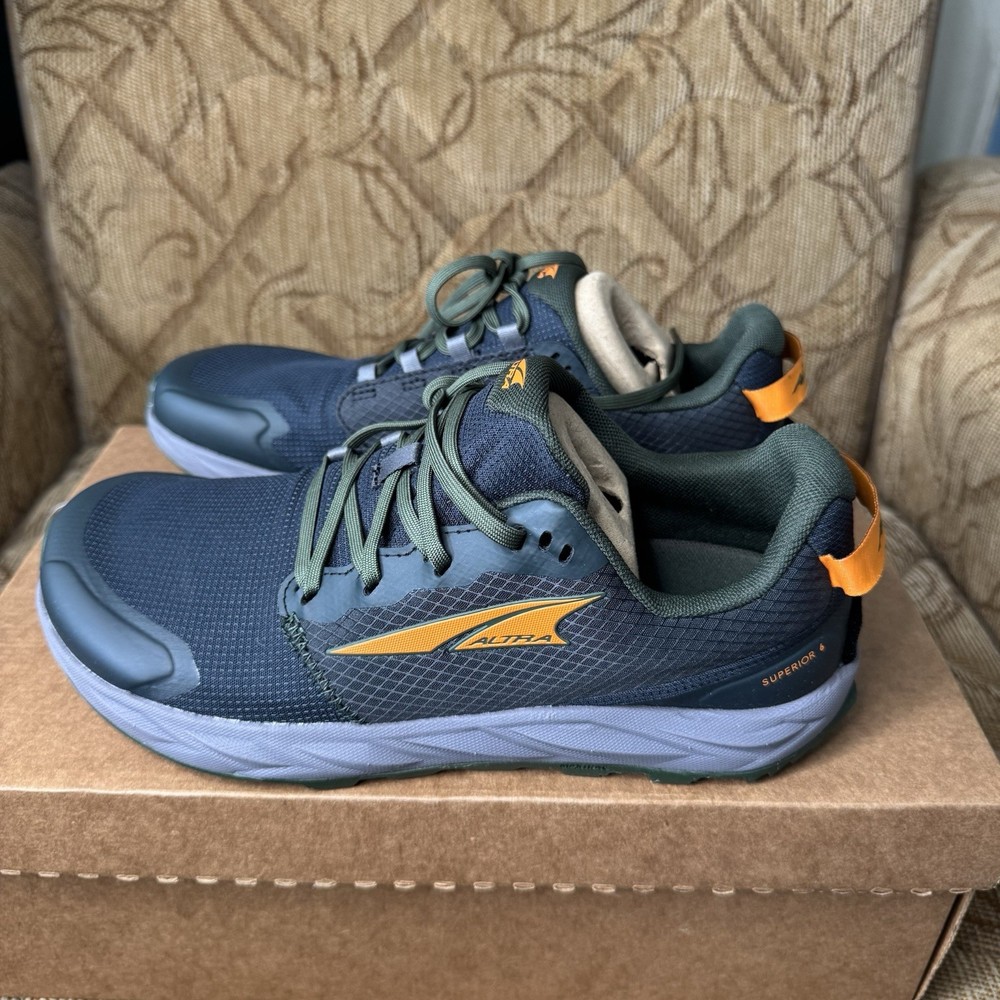 Altra Superior 6 Mens Trail Running Shoes Size 7.5 Black Green Sneakers