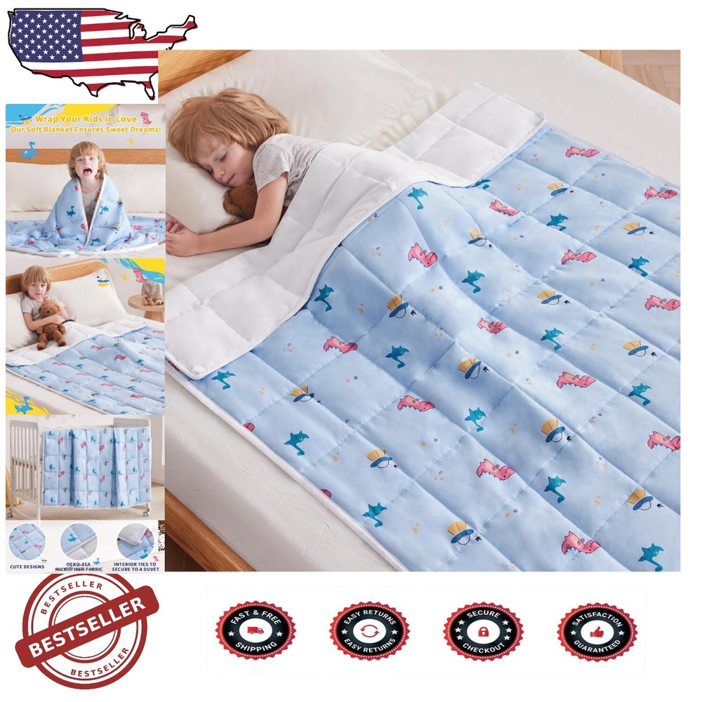 50x60 Dinosaur Weighted Blanket for Better Sleep - 10lbs Breathable Premium Quality