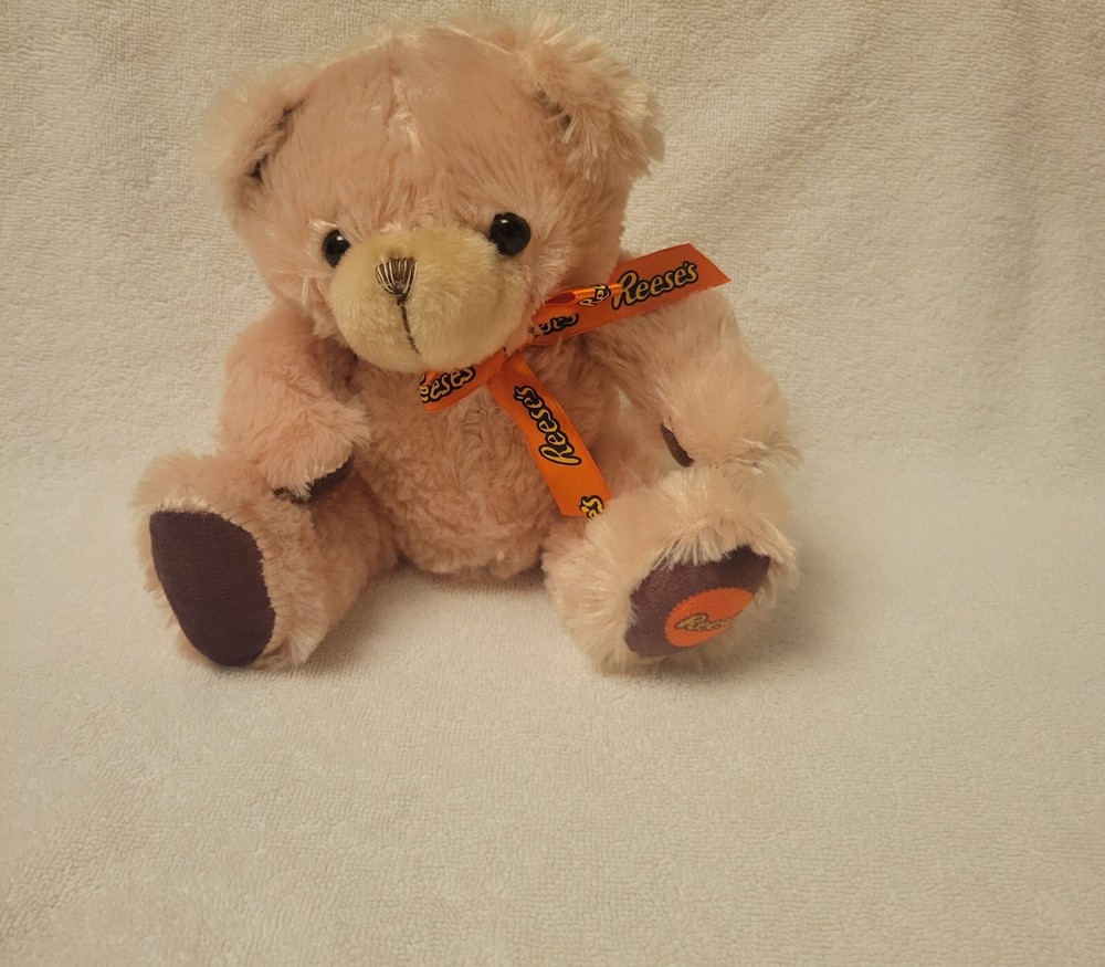 Reeses Galerie 7 Inch Plush Teddy Bear Stuffed Animal with Orange Ribbon