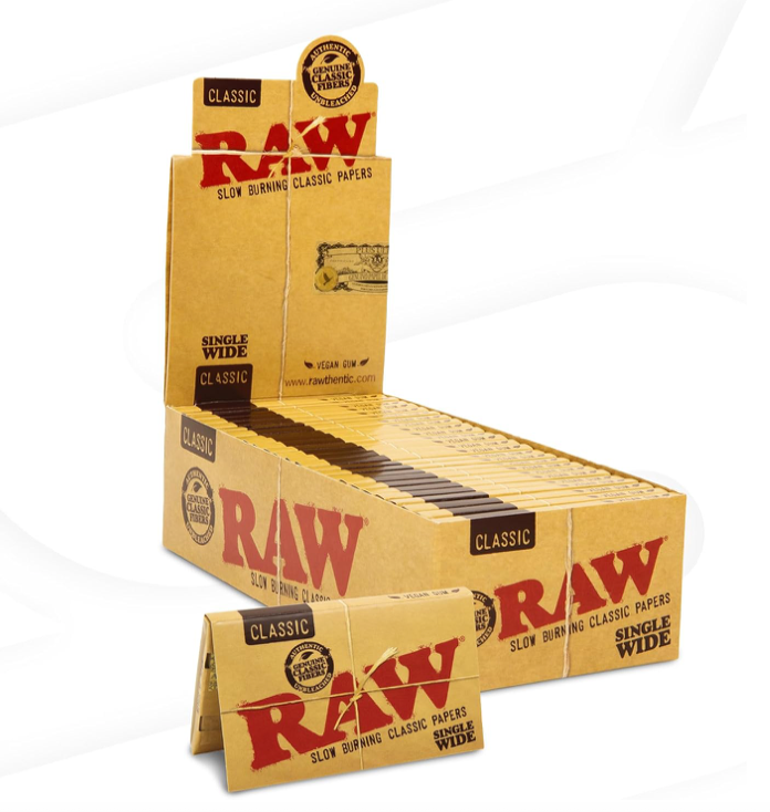 25Pack ✨ RAW Classic Single Wide Double Feed 100Leaves Rolling Papers 2500 Total