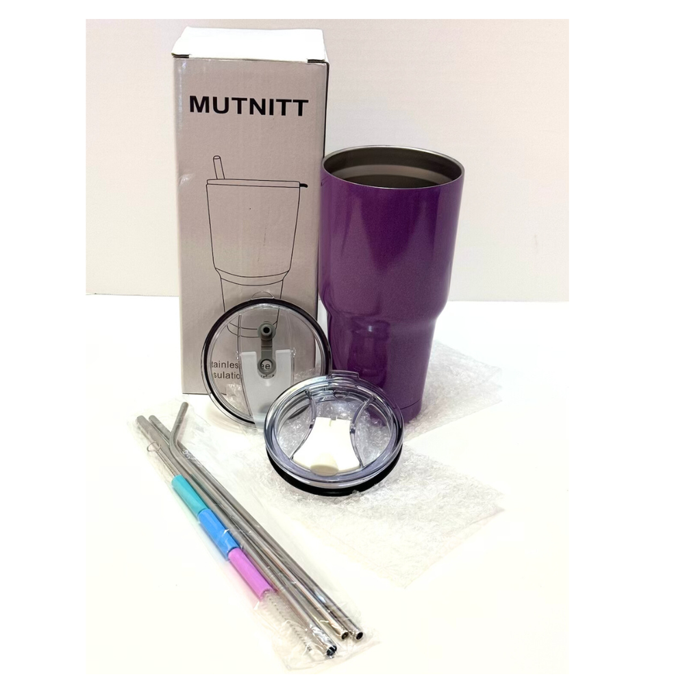 Insulated Tumbler with Lids and Straws for Travel School Work Gym Yoga