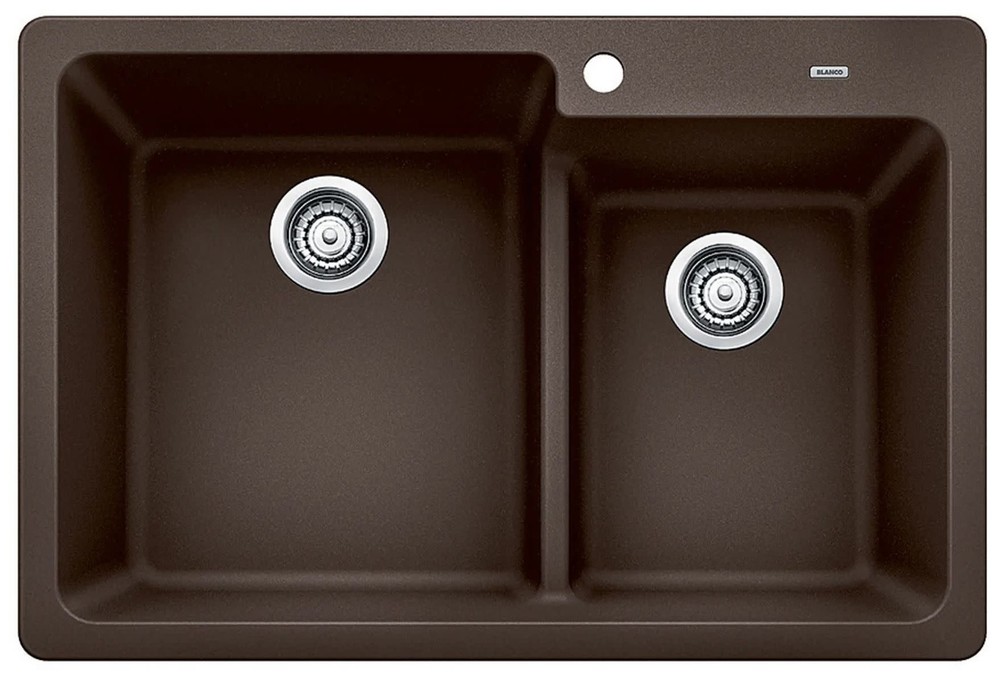Blanco Grandis 33-Inch Double Basin Drop-In or Undermount Sink in Cafe Finish