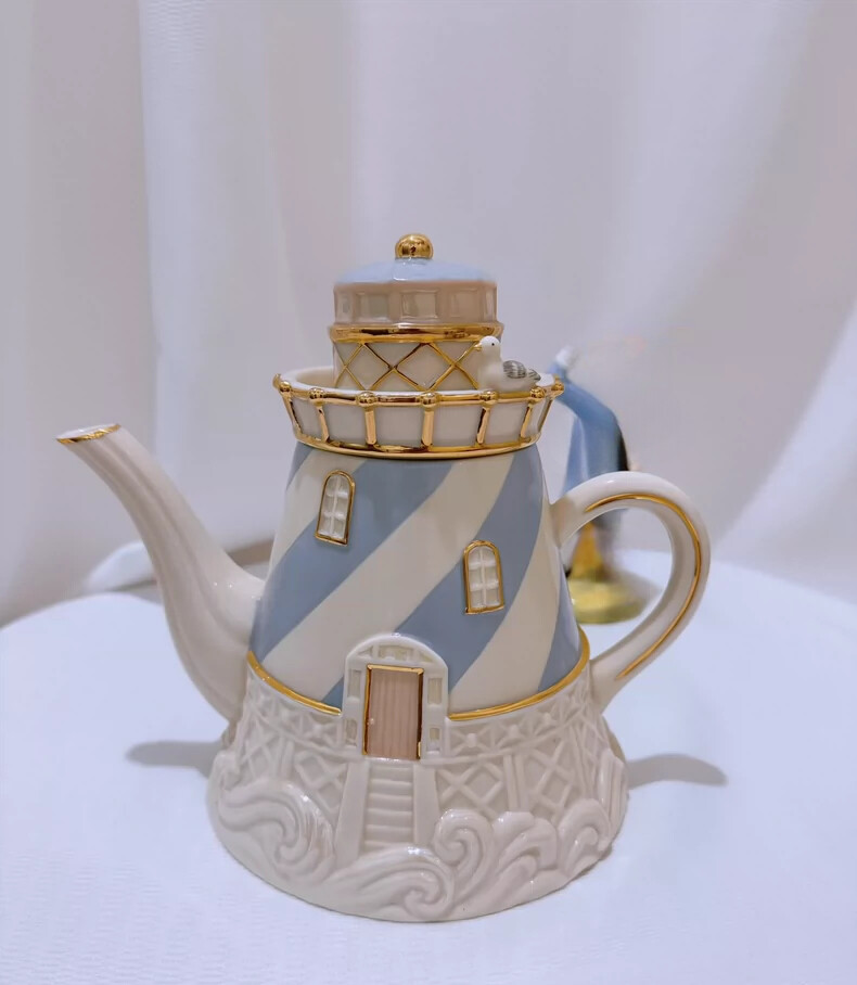 LENOX Seaside Lighthouse Teapot Vintage Sculpture Collection Statue Figurine