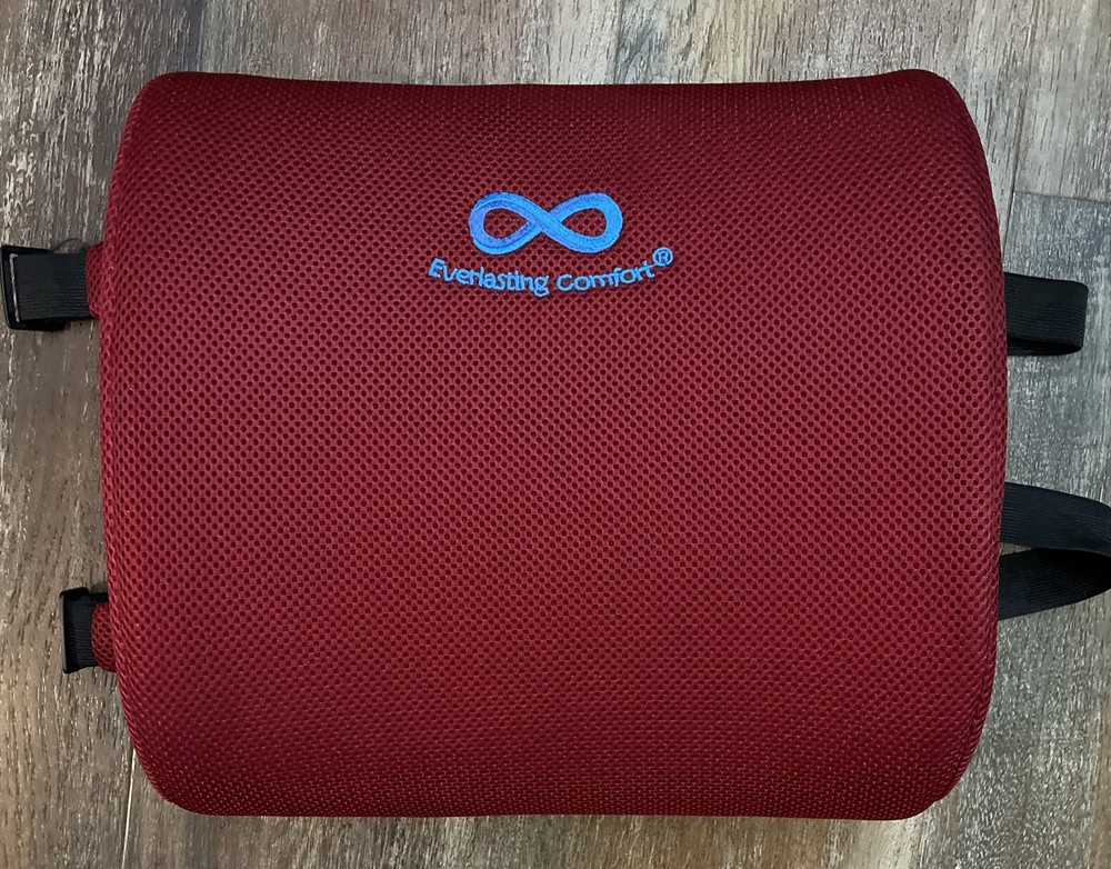 Everlasting Comfort Lumbar Support 100% Memory Foam Chair Pillow Back Pain Red
