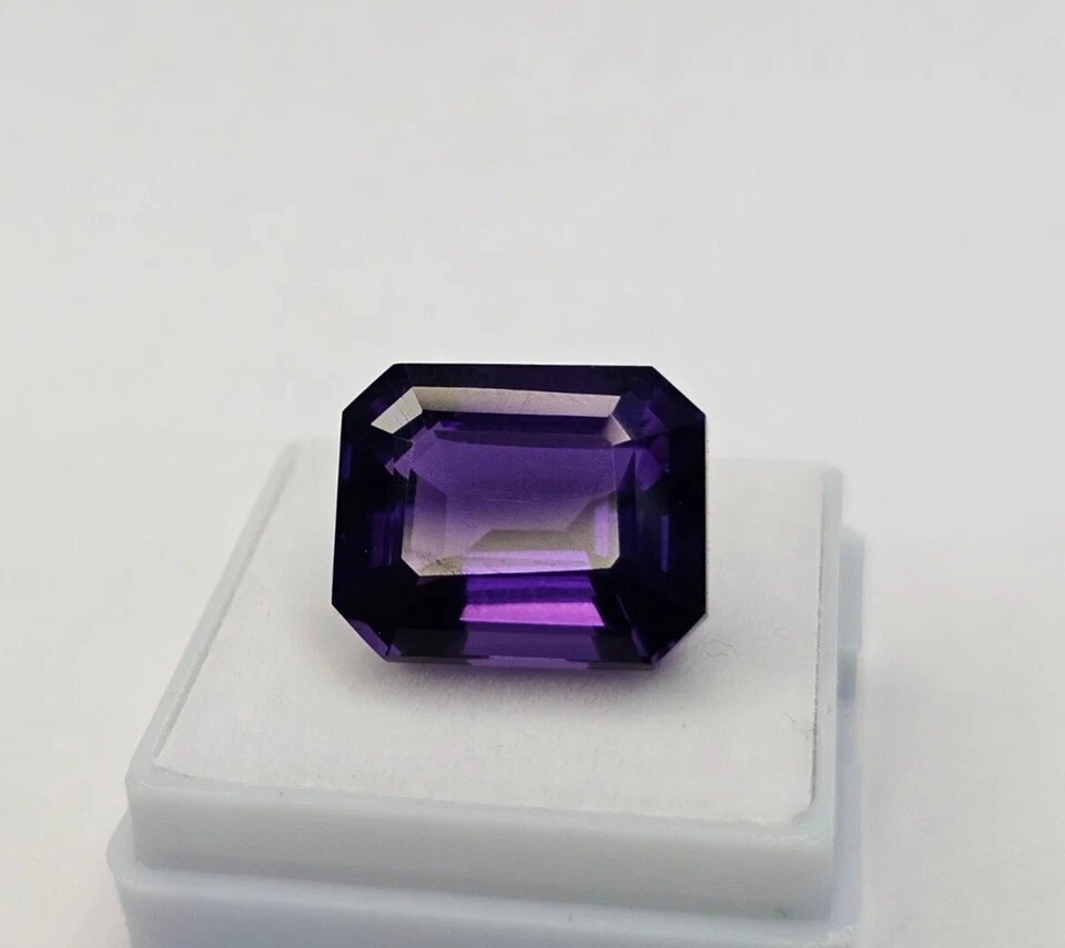 Natural Purple Amethyst Emerald Cut 9-10 Ct EGL Certified Loose Gemstone