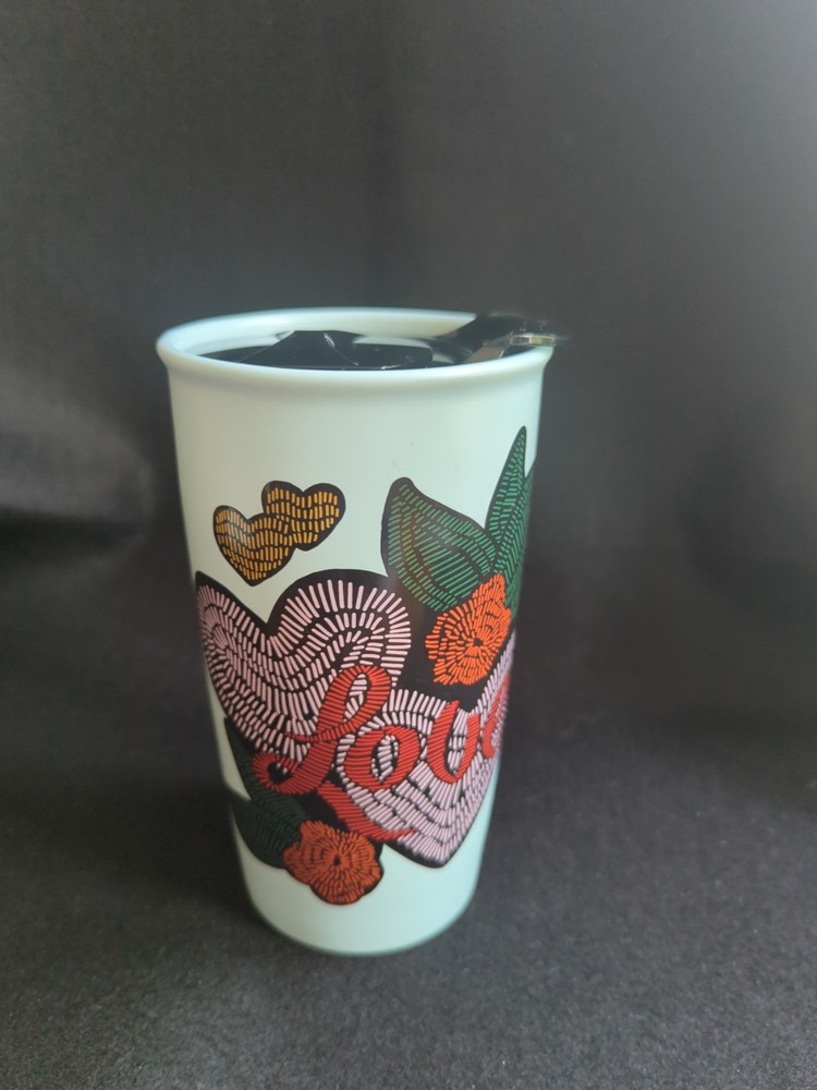 Starbucks 2019 Valentine Love Ceramic Travel Mug with Sealable Lid
