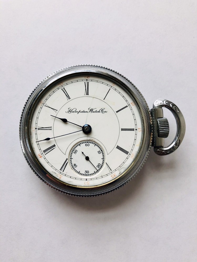 Hampden Watch Co. 1900s Pocket Watch - Beautiful Engraving On Back - Rare!