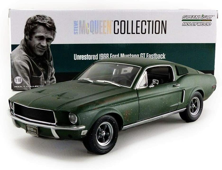 FORD MUSTANG GT FASTBACK 1968 UNRESTORED STEVE MCQUEEN GREENLIGHT 12823 1/18