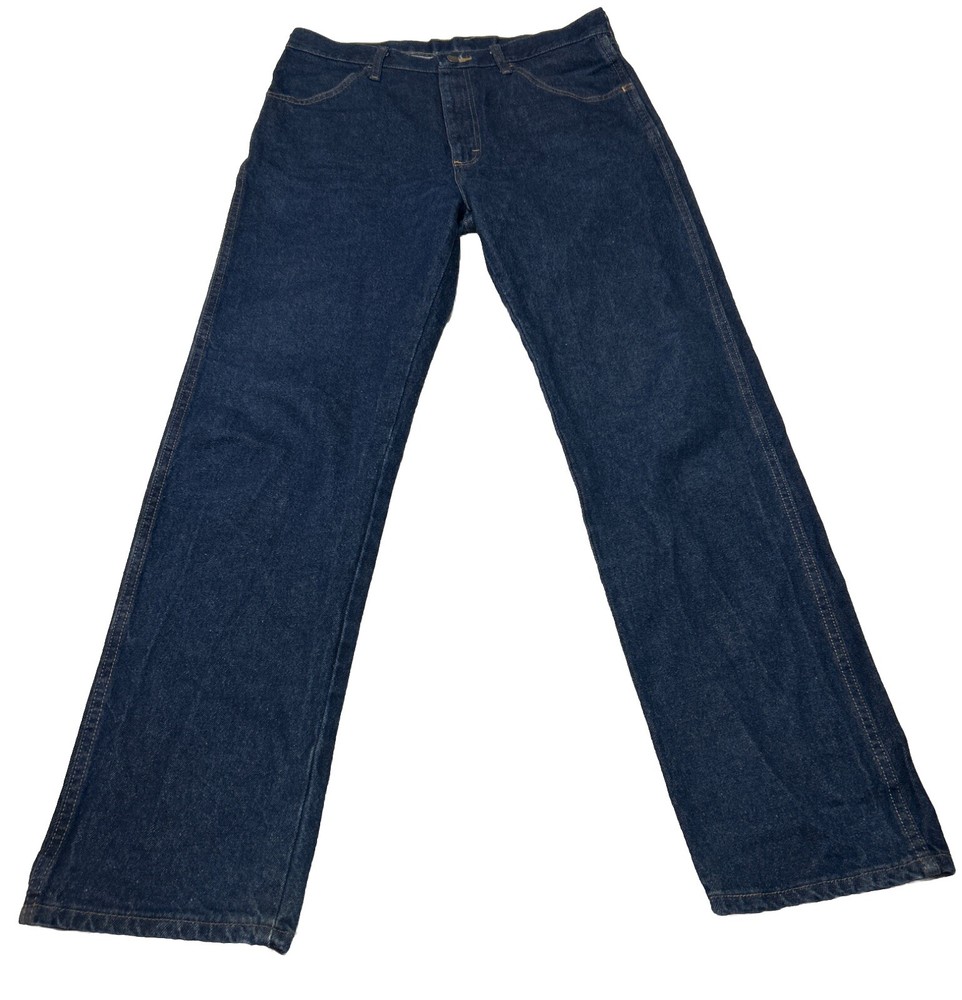 Rustler Jeans Mens 34x34 Blue Denim Regular Fit Workwear Western Rodeo Cowboy