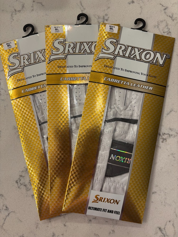 3 NEW SRIXON CABRETTA GOLF GLOVES - MEN'S CADET MEDIUM/LARGE (WORN ON YOUR LH)