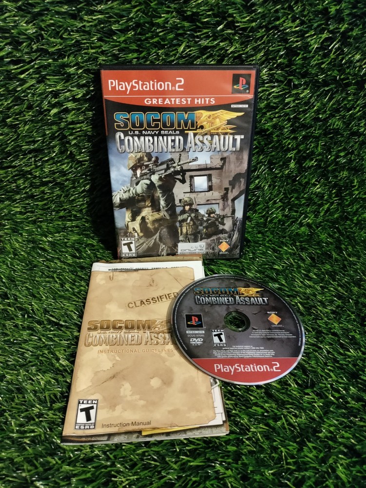 SOCOM US Navy Seals Combined Assault PS2 Complete CIB Tested Working