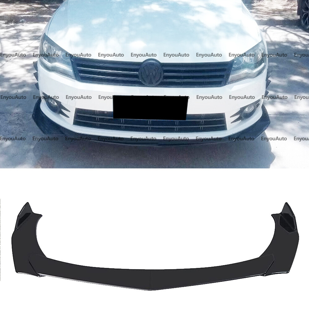 For Volkswagen Passat Universal Front Bumper Lip Spoiler Splitter Glossy Black