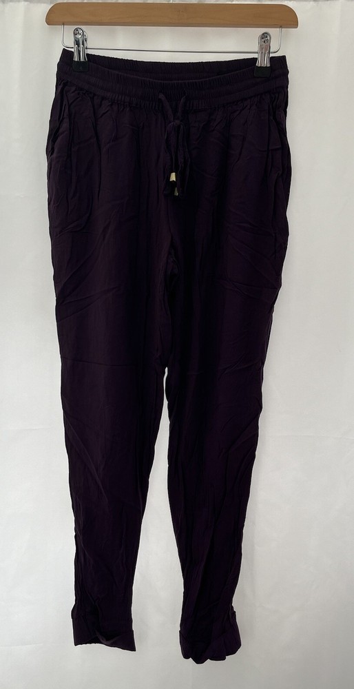 Dorothy Perkins Purple Viscose Trousers Size 8 L26 Womens Smart Fit