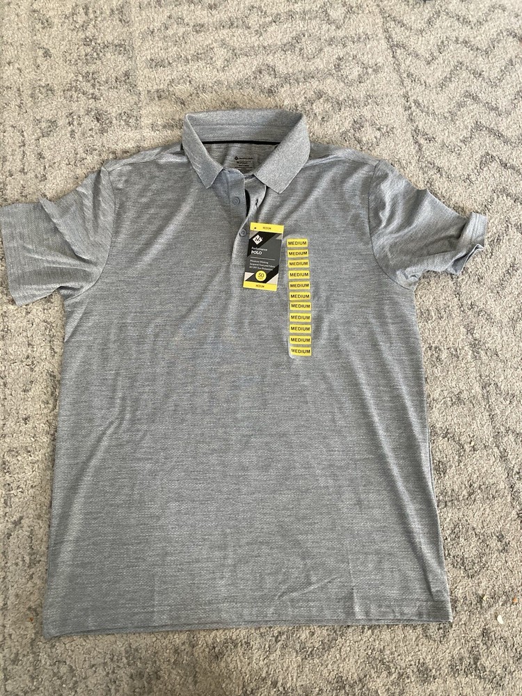 Members Mark Men's Gray Medium Polo Shirt NWT-image