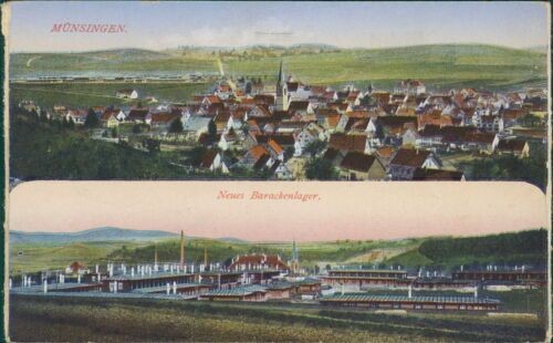 Postcard Münsingen new barrack camp around 1910 (No.9335)
