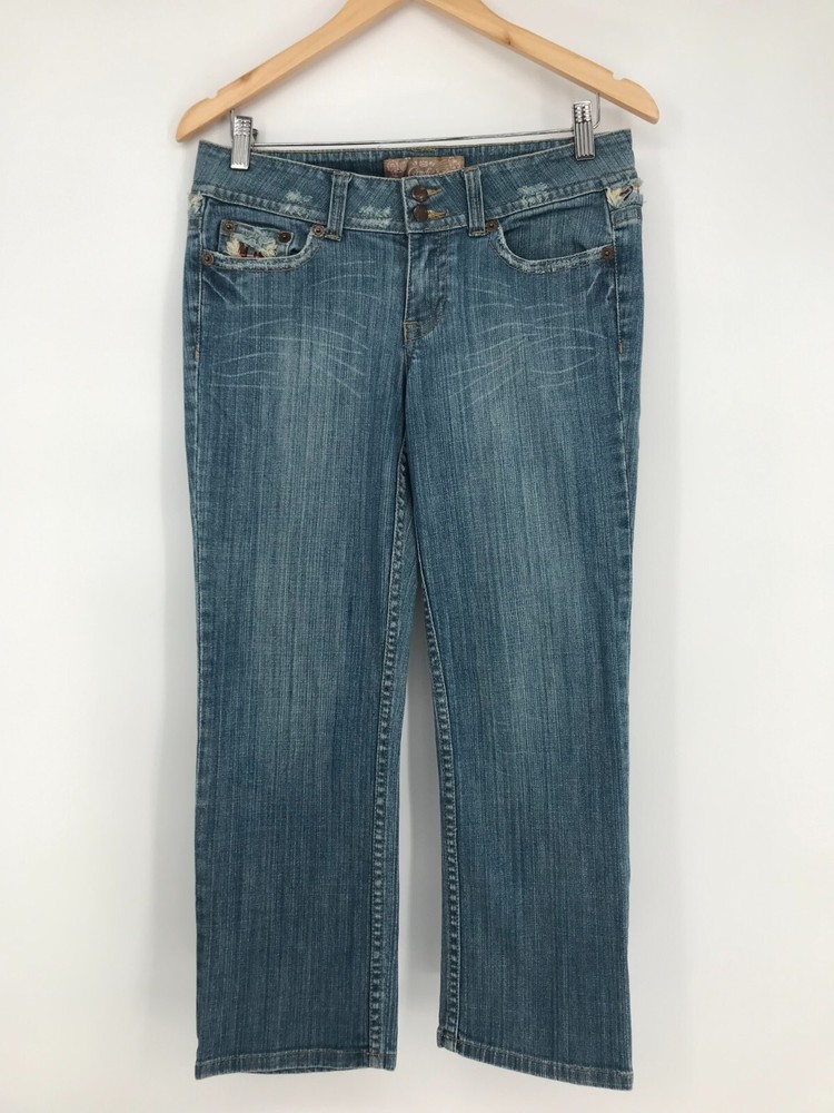 CANDIES  Jeans Vintage Women's  Denim Cropped Capri Jeans Plaid Size 9 Y2k