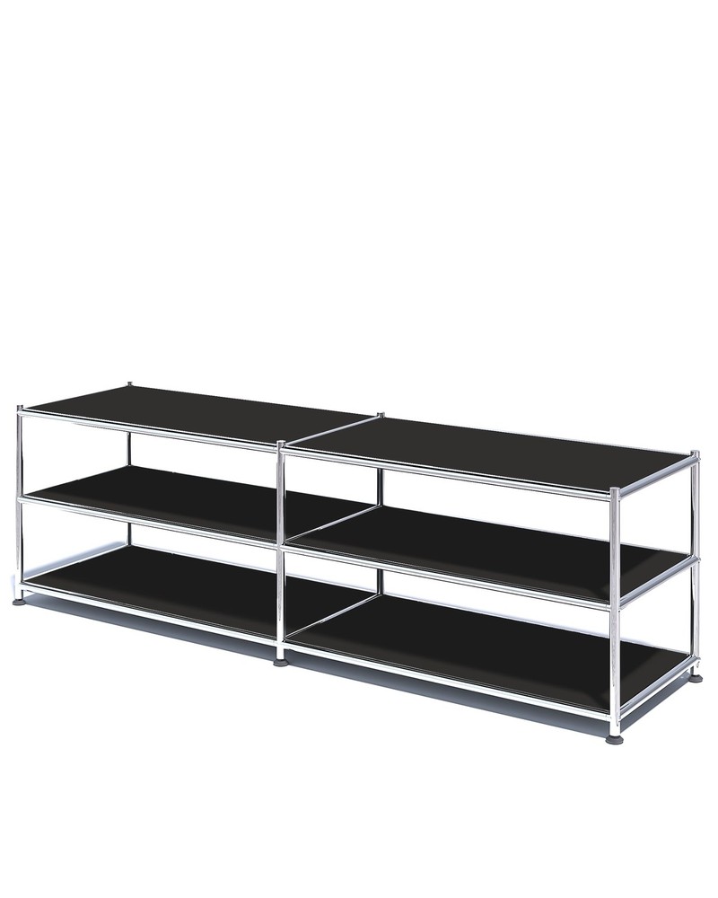 Metal Storage Rack, 3-Tiers Adjustable Storage Shelves, DIY Modern Home Furni...