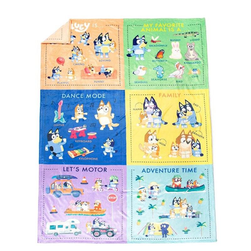 Bluey Toddler Blanket Early Learning Education Blanket 60 x 80 NEW