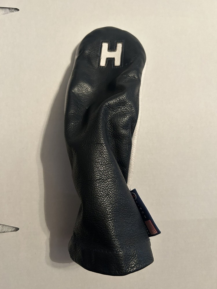 STITCH GOLF HYBRID RESCUE HEADCOVER - Premium Navy Blue & White Head Cover USED