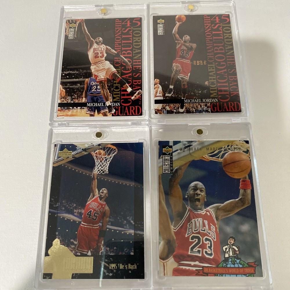 Micheal Jordan upper deck the jordan collection 1995 he's back 4 Card lot