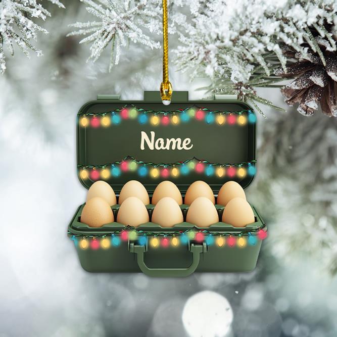 Egg Box Christmas Ornament  Love Eggs Christmas Ornament  Eggs Kitchen Ornament