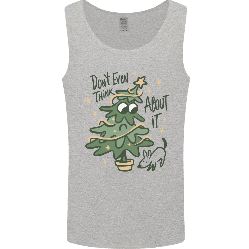 A Dog Weeing on a Christmas Tree Xmas Funny Mens Vest Tank Top