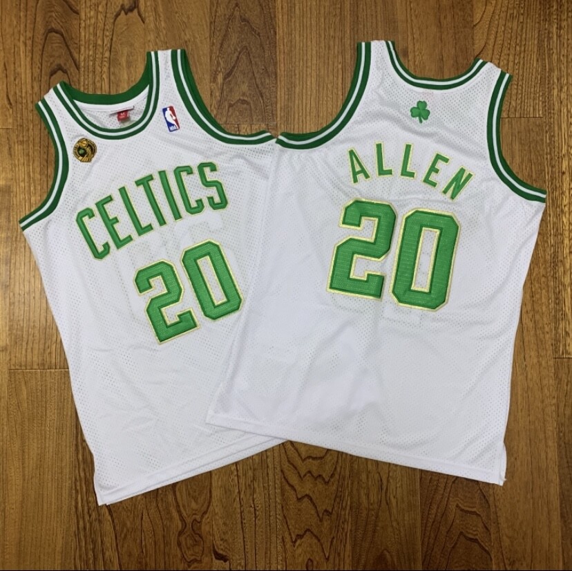 Boston Celtics Ray Allen White NBA Finals basketball retro jersey