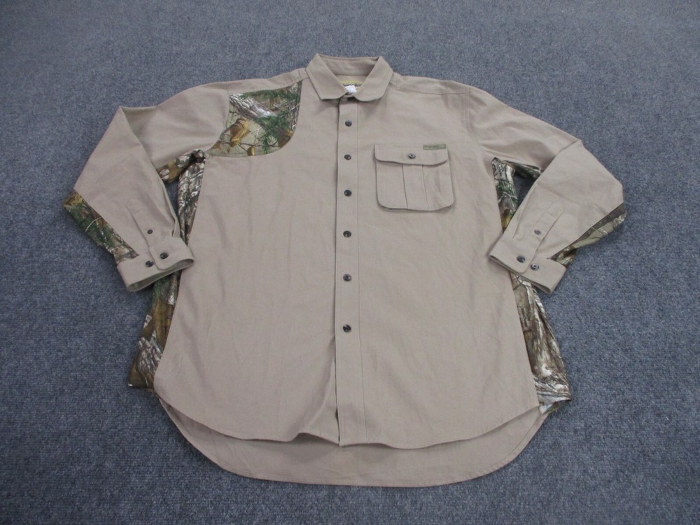 Wrangler Shirt Adult XL Camo Outdoor Shooting Gear Hunting Hiking Realtree Mens