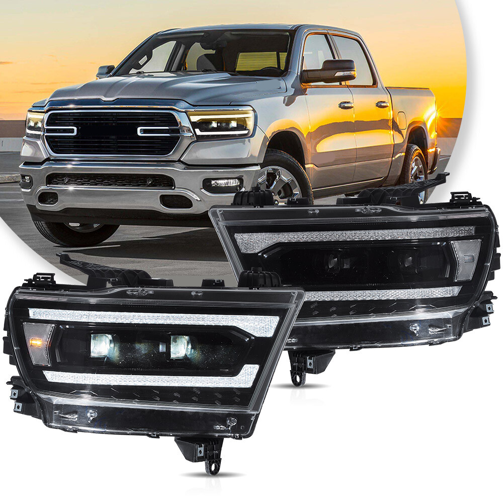 VLAND Full LED Headlight Assembly for 2020-2023 Dodge RAM 1500 with Sequential Turn Signals