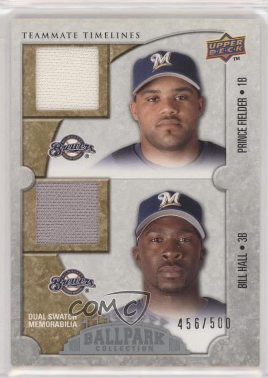 2009 Ballpark Collection Teammate Timelines Dual Swatch Prince Fielder Bill Hall