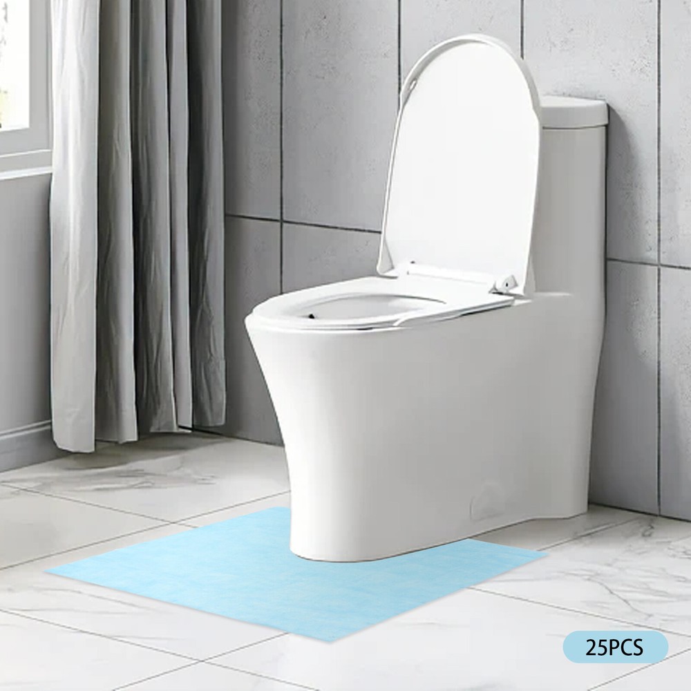 25 Pcs Disposable Toilet Mat Non-slip U-shaped Toilet Training Rug for Kids