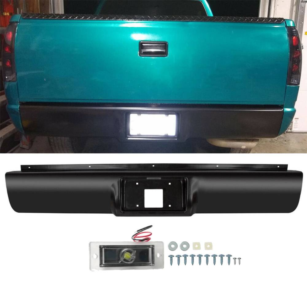 Sleek Roll Pan for 1988-1998 Chevy C1500/K2500 with Plate Holes