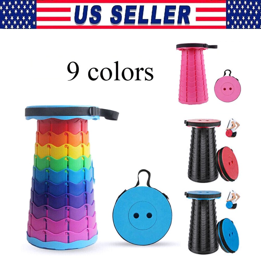 Folding Stool Portable Telescopic Chair Seat Camping Retractable Outdoor Fishing