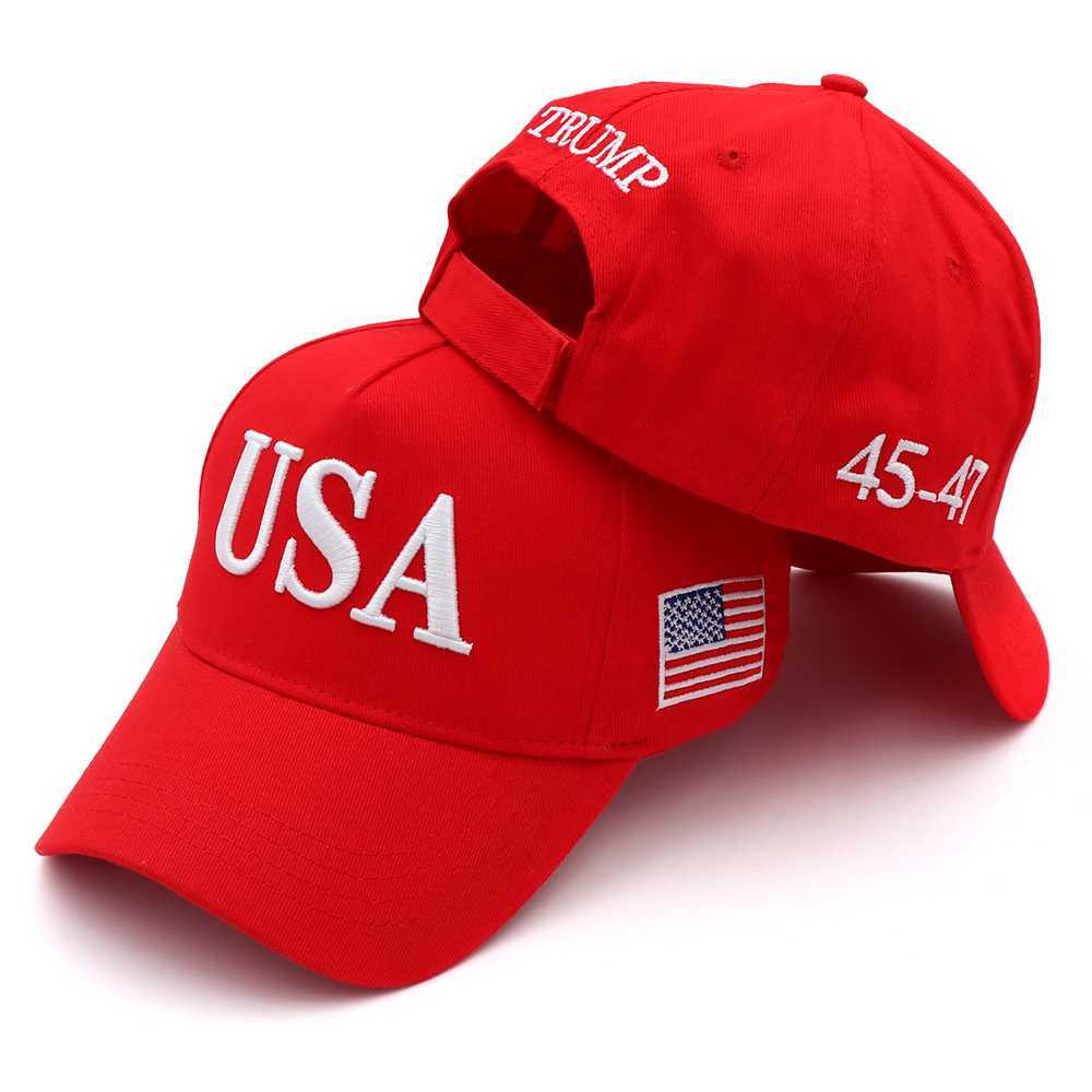 2024 USA 45-47 Flag Embroidered MAGA Trump Campaign Hat Adjustable Baseball Cap