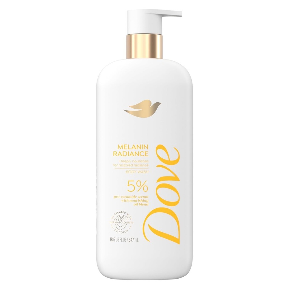 Dove Exfoliating Body Wash Melanin Even Tone, 5% pro-ceramide serum BHA, 18.5 oz
