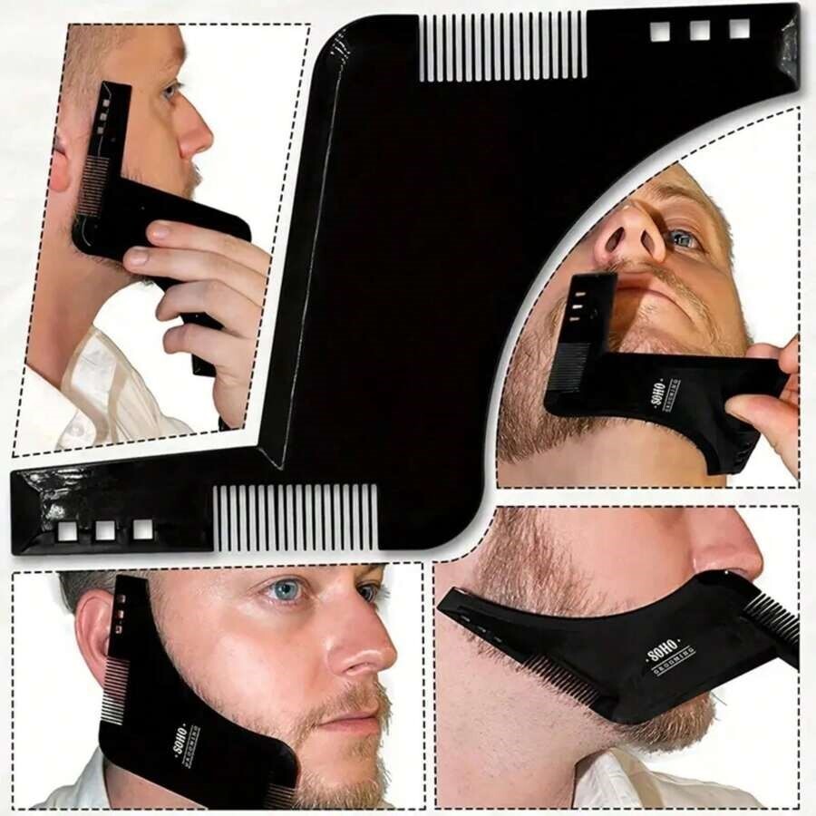 NEW Men's Beard Styling Shaping Template Comb Barber Tool Line Up Trimming Guide