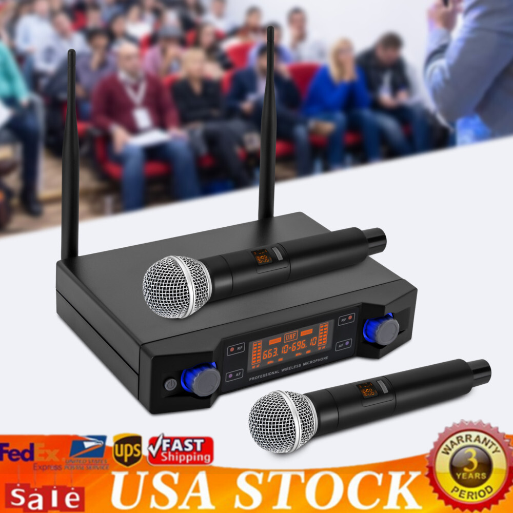 VH58 Cordless Mic Set UHF Professional Dual Wireless Microphone System