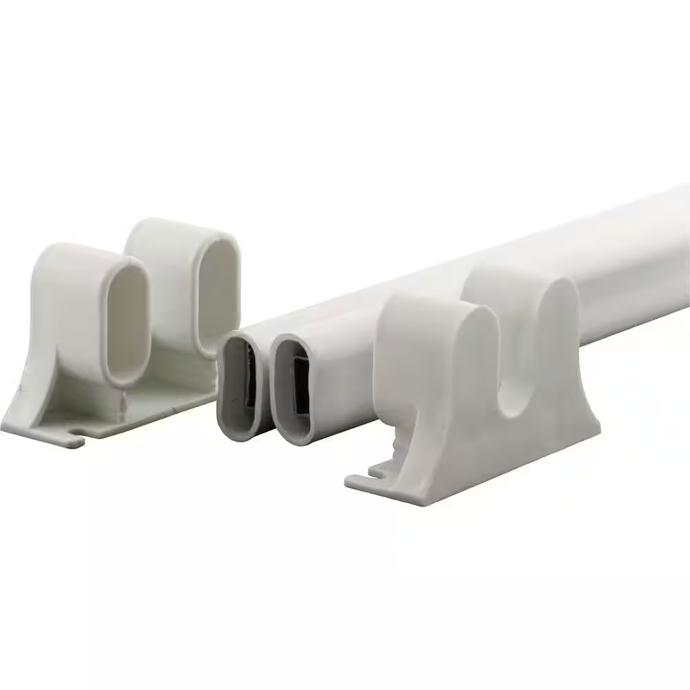 36-Inch Steel-Reinforced White Vinyl Push Bar for Hinged Screen Door