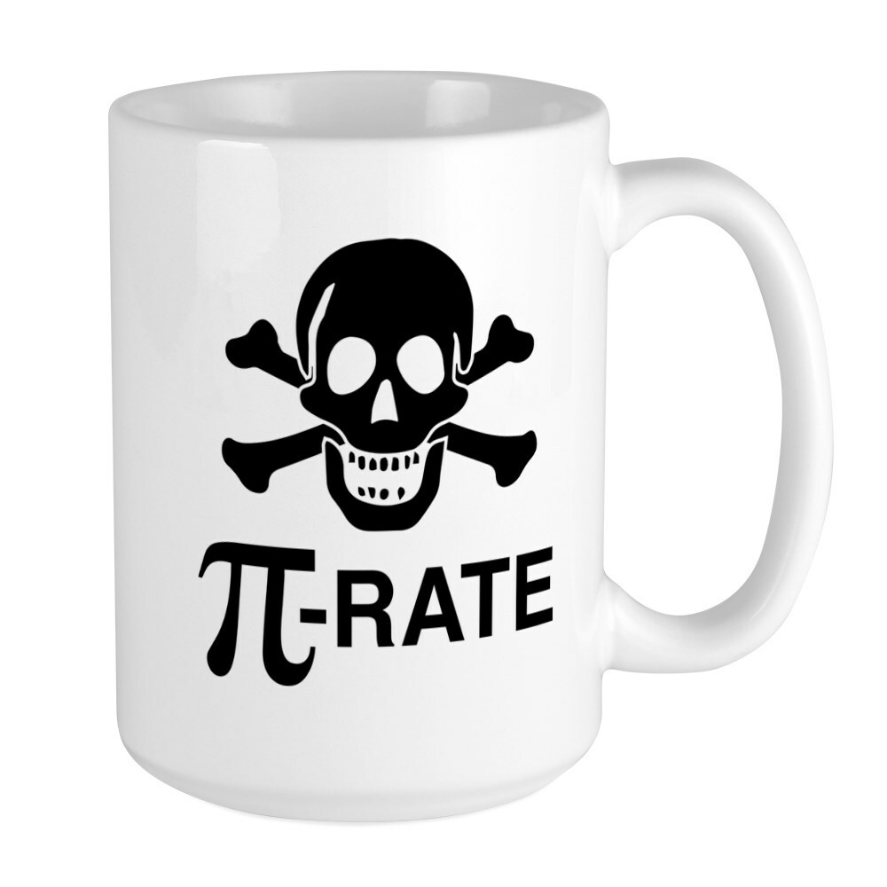 CafePress Pi Rate Coffee Mug, Large 15 oz. White Coffee Cup (168936582)