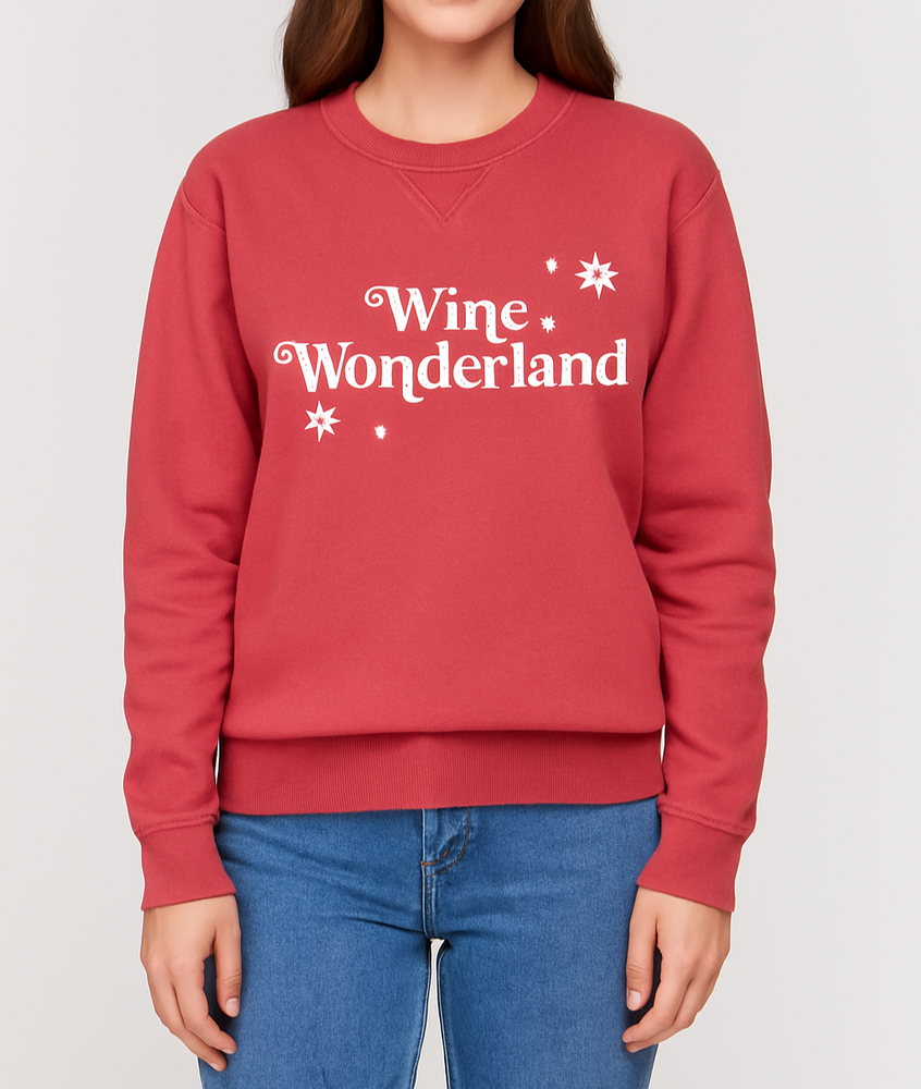 LULUSIMON Studio for VICI Women’s “Wine Wonderland” Sweatshirt Small S Red Crewn