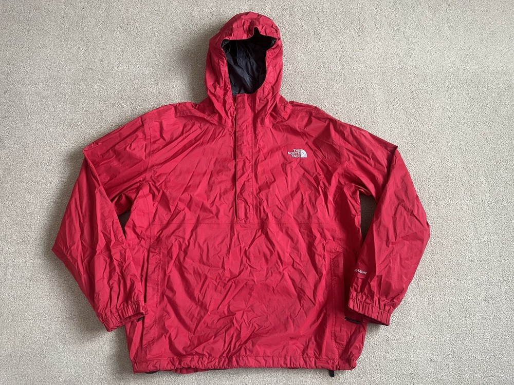 Mens North Face Hyvent Half Zip Pull Over Jacket Rain Coat XL
