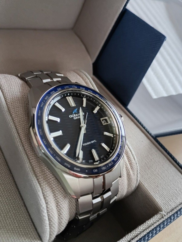 Casio Oceanus OCW-S400-2AJF Radio Solar Men's Watch Titanium Silver Band