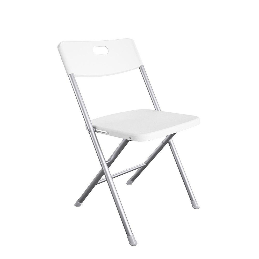 Mainstays White Resin Folding Chair with Seat & Back Support