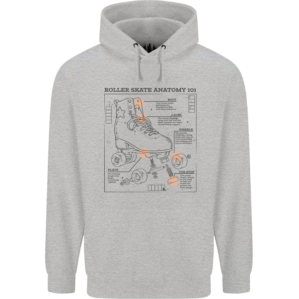 Roller Skating Boot Blueprint Mens 80% Cotton Hoodie