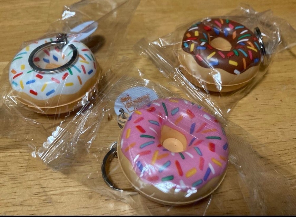 Limited Edition Dunkin Donuts, Donut Softy Keychain Winter 2024/ Set Of 3