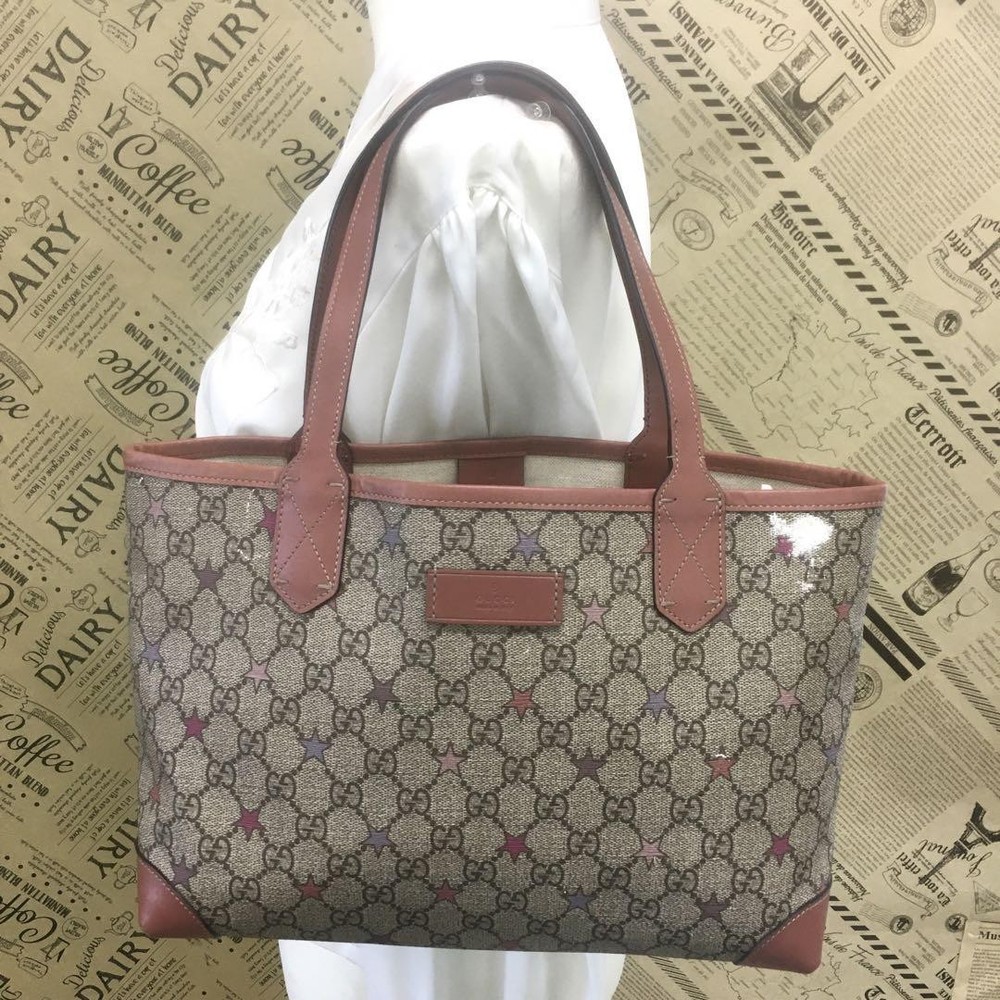 Gucci GG Supreme Star Tote Handbag in Business Size FS43