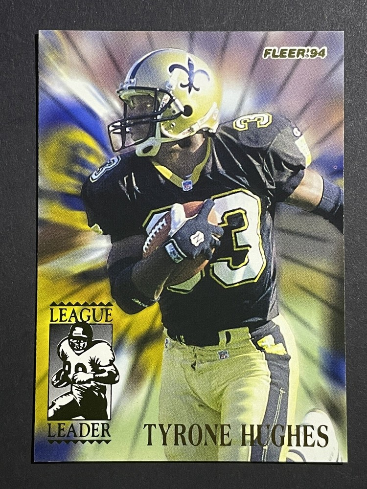 1994 Fleer Tyrone Hughes League Leader Insert Card #4 - New Orleans Saints