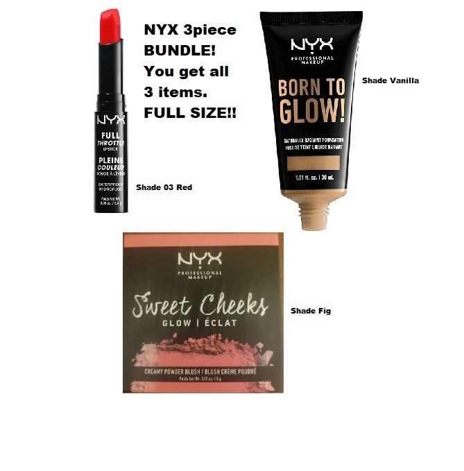 NYX 3 Piece Bundle!! Full Size New! Lipstick,Foundation,Blush