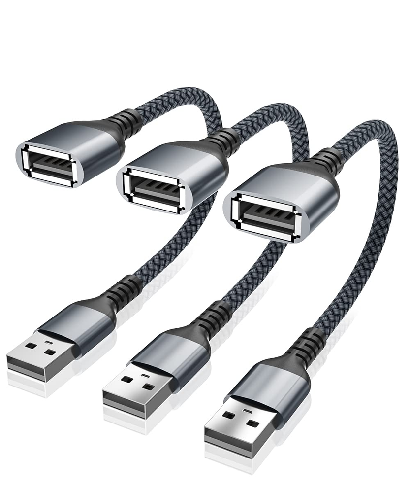 3-Pack USB Data Blocker Adapter, Charge-Only Type-A Cable with Data Blocking Defender